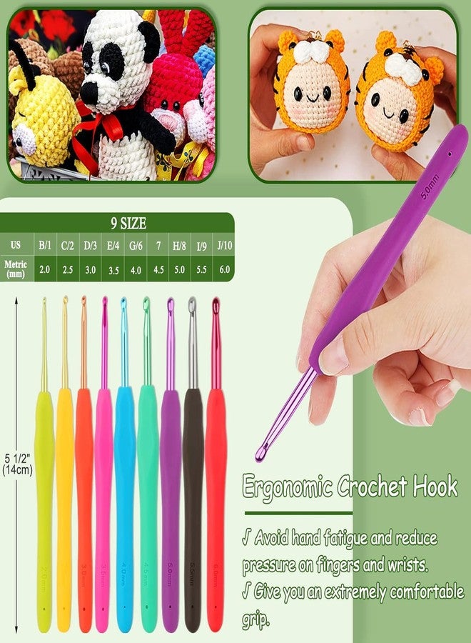 Tusmad 59 Pcs Crochet Kit with Yarn & Tools - Ergonomic Crochet Hooks Set for Beginners & Adults - Complete DIY Knitting & Crochet Accessories for Crafts, Sewing & Handmade Projects (Cactus) - Image 4